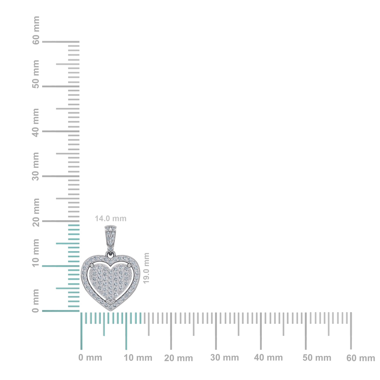 10K White Gold Round Diamond Womens Heart Pendant 1/4 Ctw