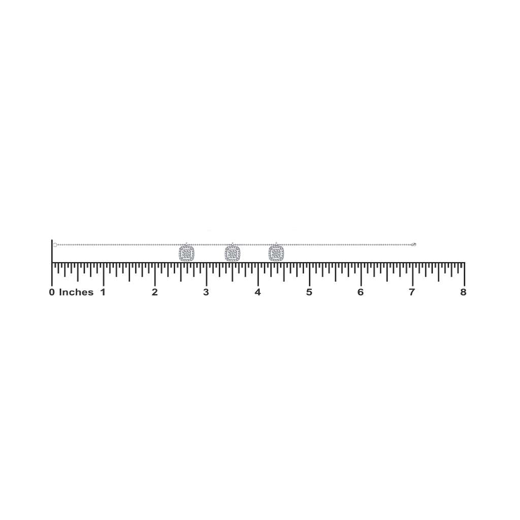 14K White Gold Square Bracelet 3/4 Ctw