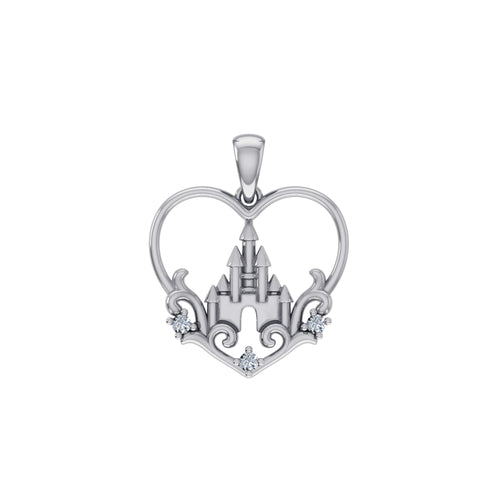 10K White Gold Round Diamond Womens Heart Designer Pendant 1/10 Ctw