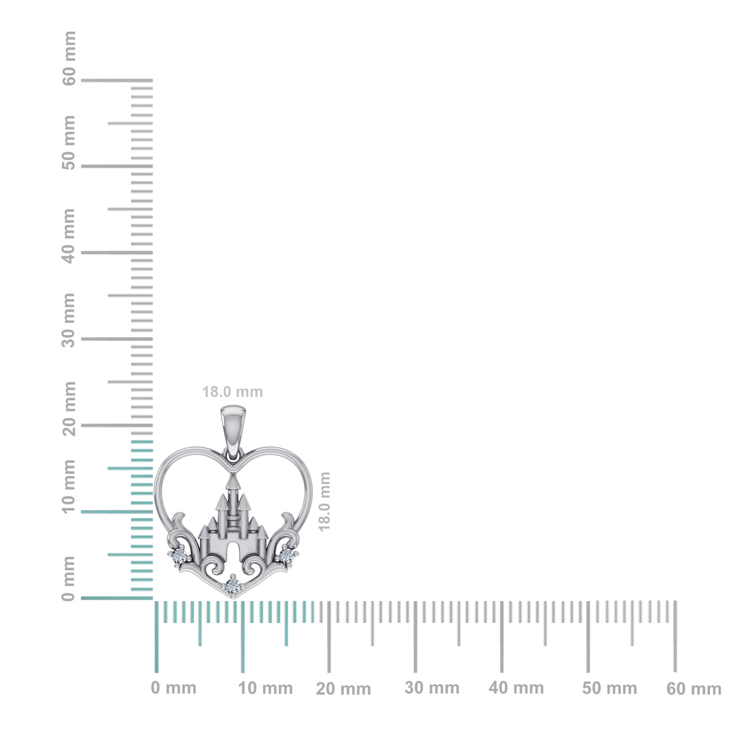 10K White Gold Round Diamond Womens Heart Designer Pendant 1/10 Ctw