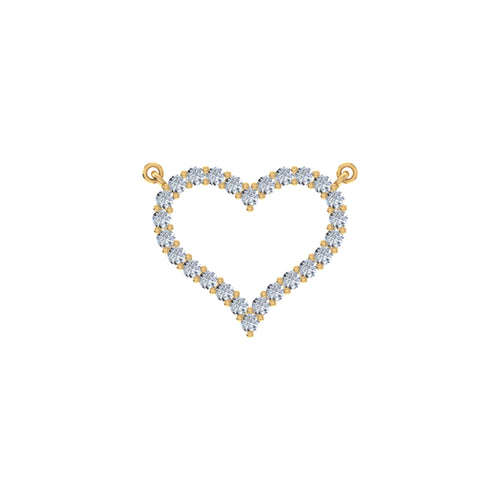 10K Yellow Gold Round Diamond Womens Heart Pendant 1/2 Ctw