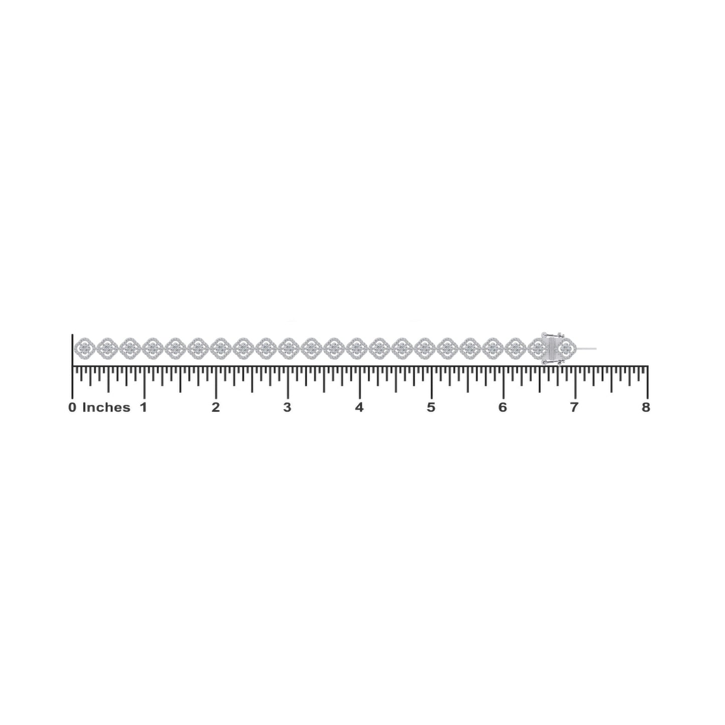 10K White Gold Round Diamond Womens Designer 7" Bracelet 3-3/8 Ctw