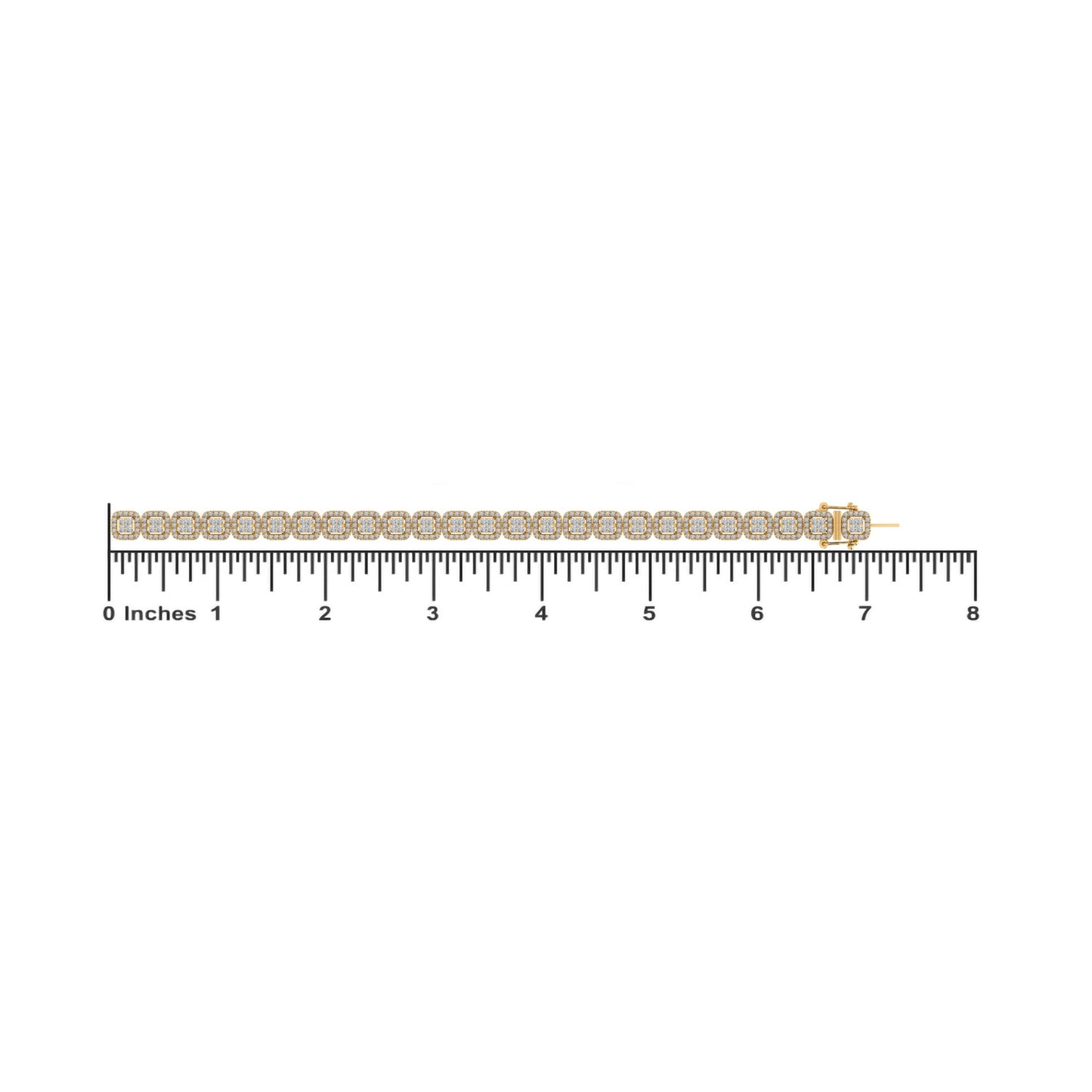 10K Yellow Gold Round Diamond Womens Designer 8" Bracelet 4-3/8 Ctw
