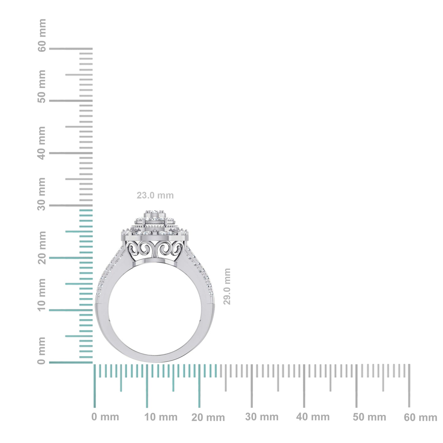 10K White Gold Round Diamond Womens Size 7 Designer Bridal Ring 1 Ctw