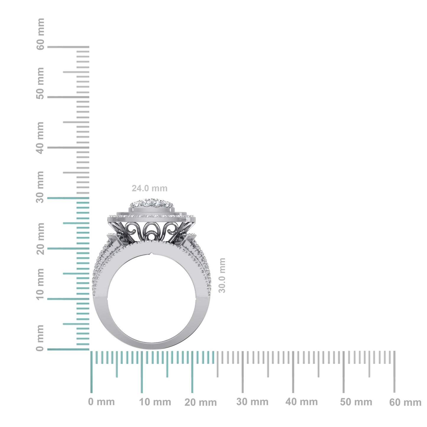 10K White Gold Round Diamond Womens Designer Bridal Ring 3 Ctw