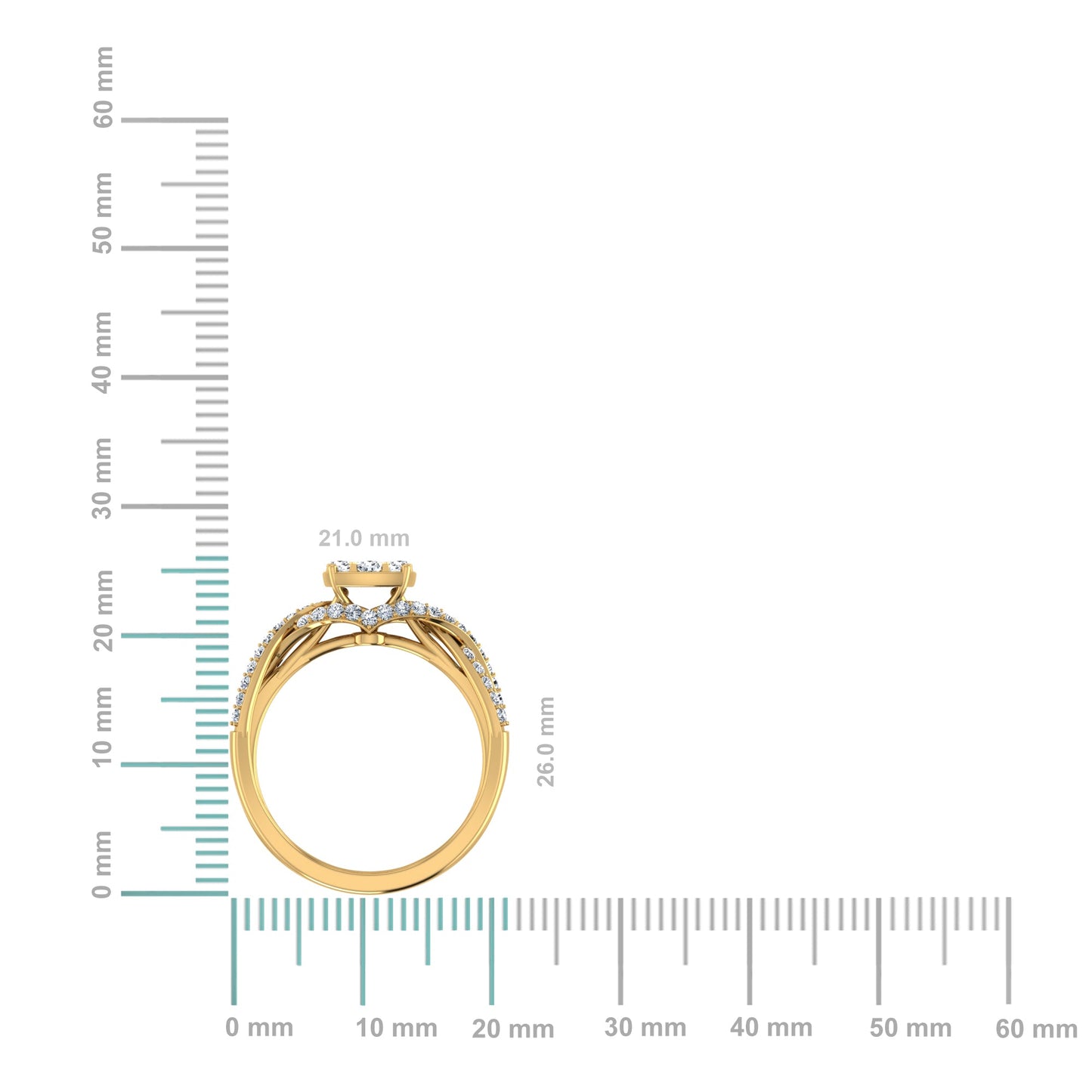 14K Yellow Gold Round Diamond Womens Designer Ring 3/4 Ctw