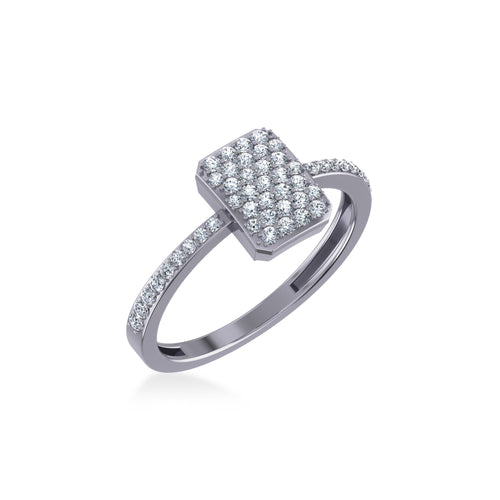 14K White Gold Round Diamond Womens Size 7 Designer Ring 1/3 Ctw