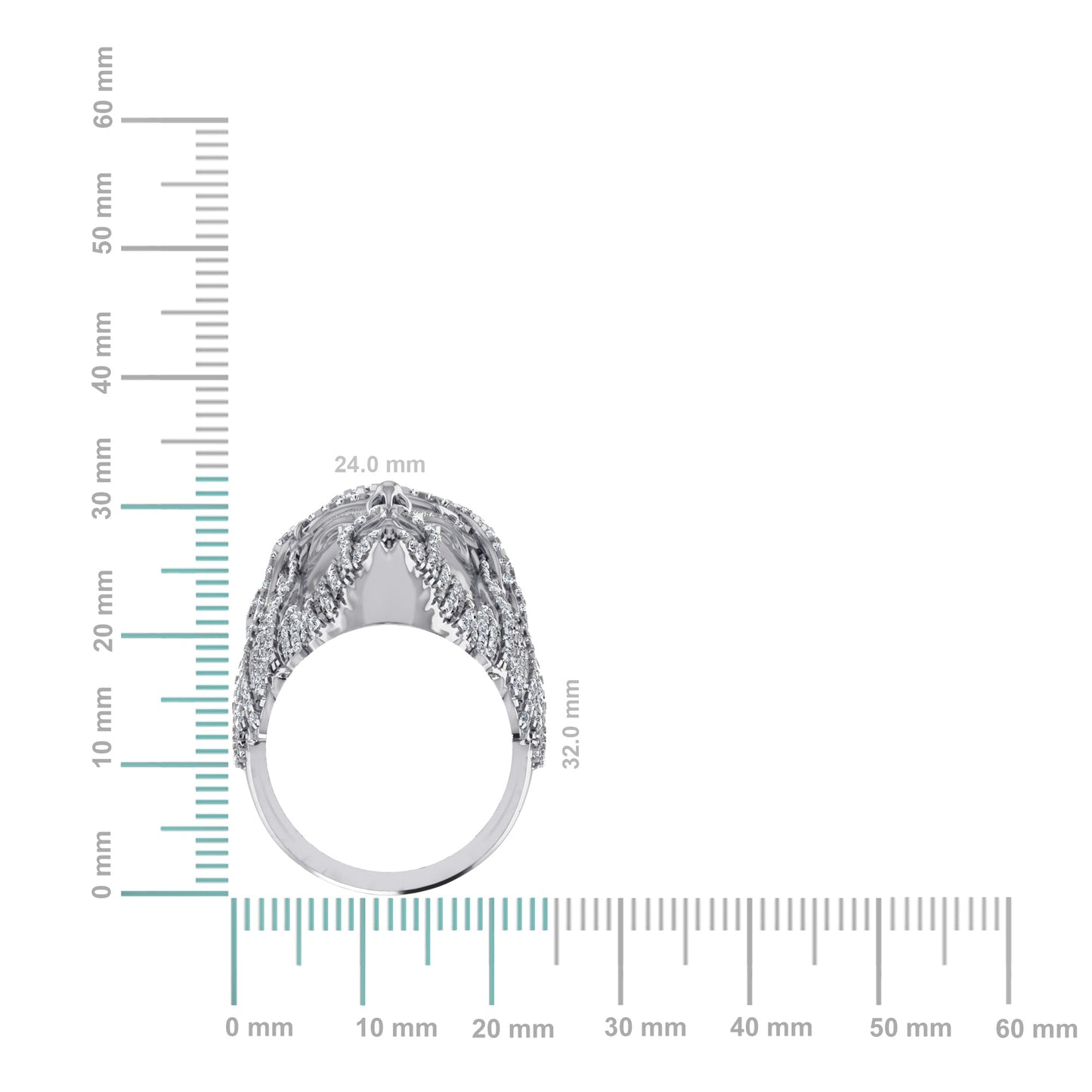 10K White Gold Round Diamond 3D Jesus Religious Size 10 Mens Ring 2 Ctw