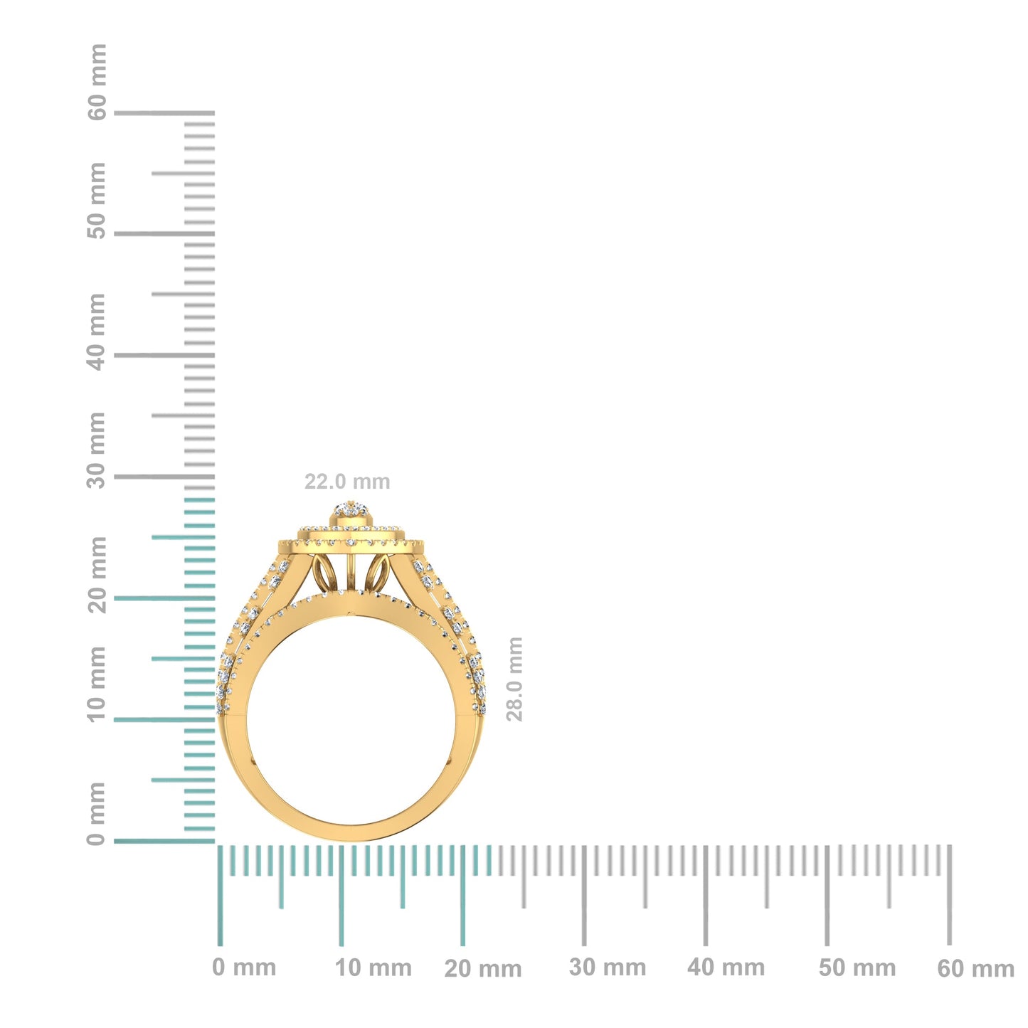 10K Yellow Gold Round Baguette Diamond Marquise Shape Designer Womens Ring Size 7 2 Ctw