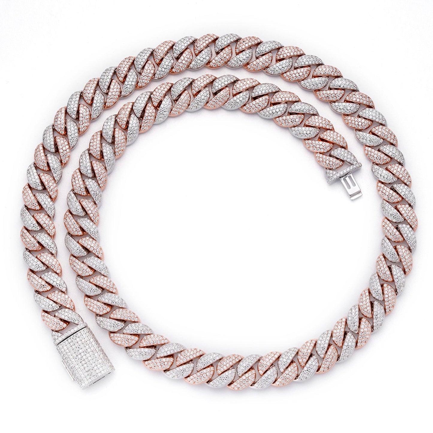 Sterling Silver Moissanite 12Mm Cuban Chain 22 Inch 19-5/8 Ctw