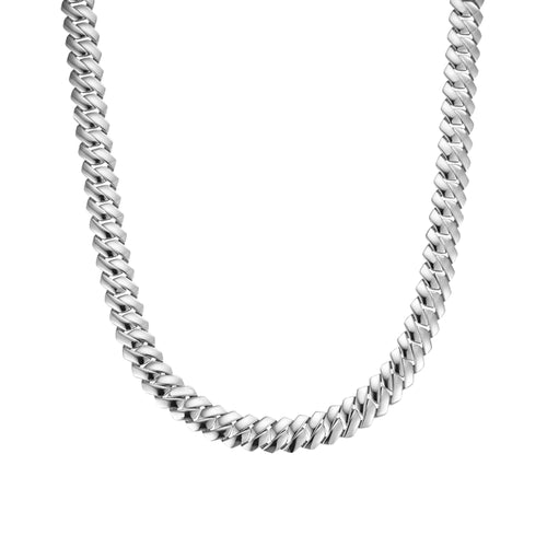Sterling Silver Round Moissanite 8 Inch Plain Cuban Bracelet With Iced Out Lock 1/2 Ctw