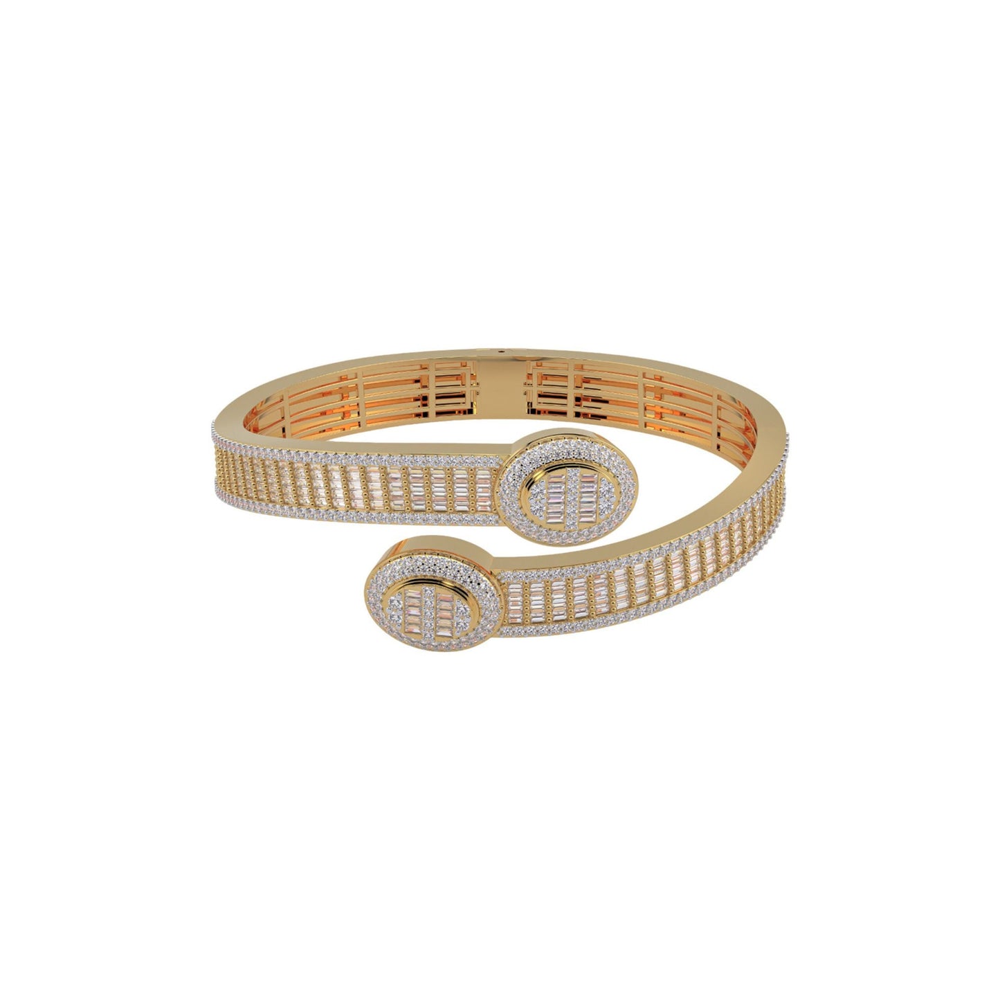 10K Yellow Gold Bangle Bracelet 5-3/4 Ctw