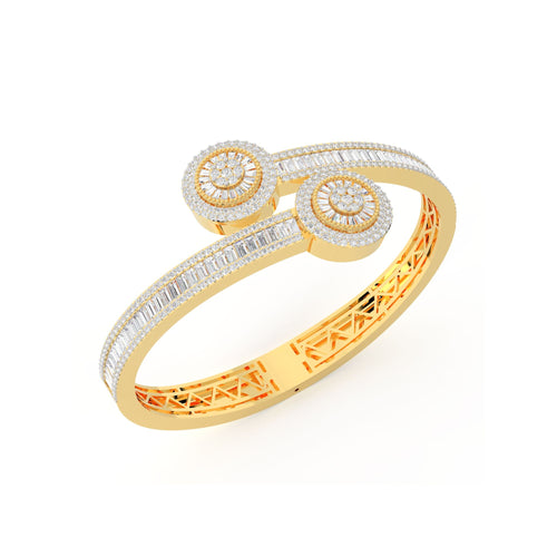 10K Yellow Gold Designer Baguette Bracelet 7 Ctw