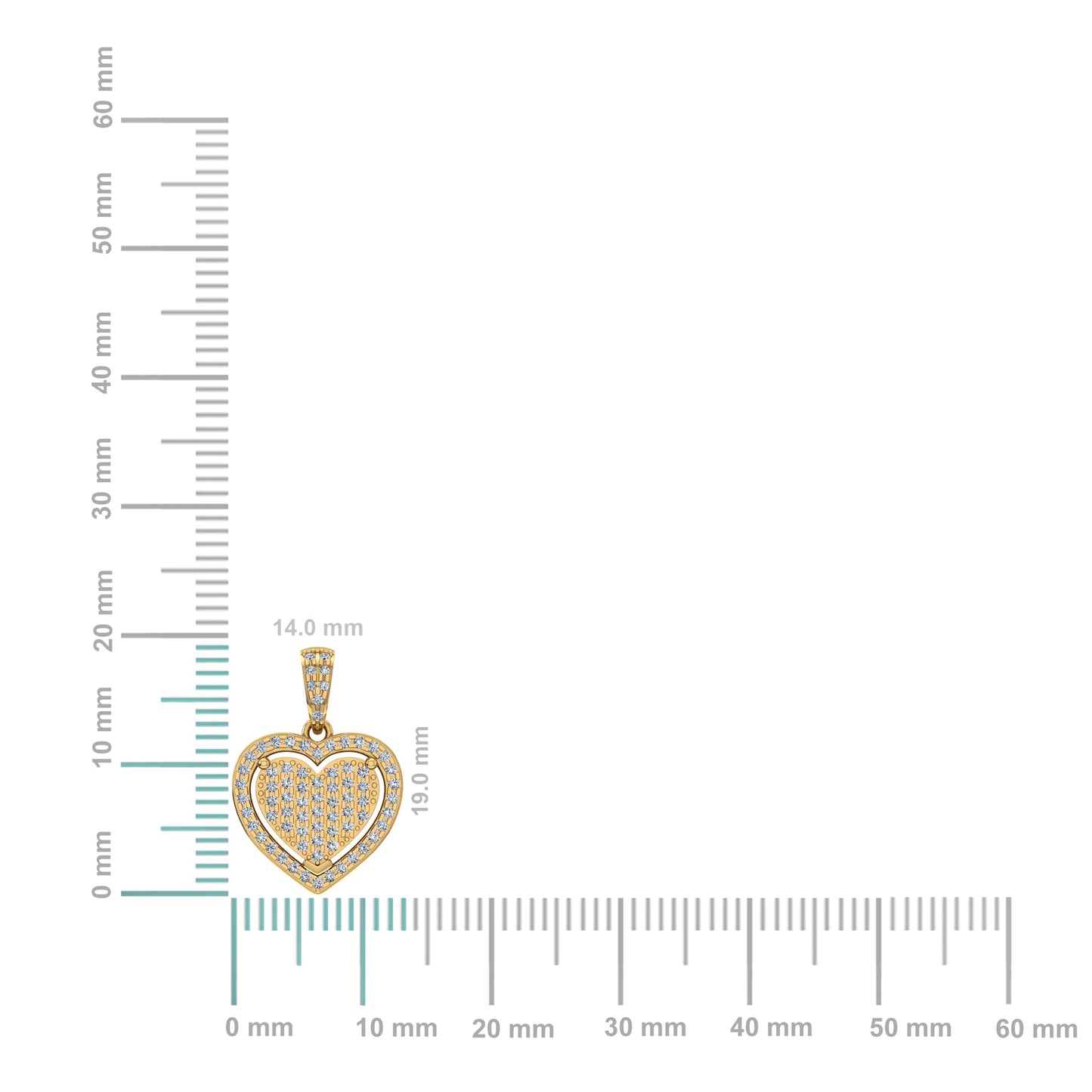10K Yellow Gold Round Diamond Womens Heart Pendant 1/4 Ctw