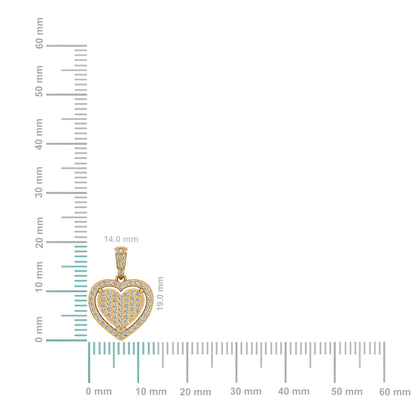 10K Yellow Gold Round Diamond Womens Heart Pendant 1/4 Ctw