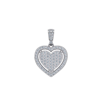 10K White Gold Round Diamond Womens Heart Pendant 1/4 Ctw