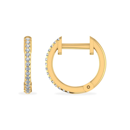 10K Yellow Gold Round Diamond Diamond Hoop Earrings 1/16 Ctw