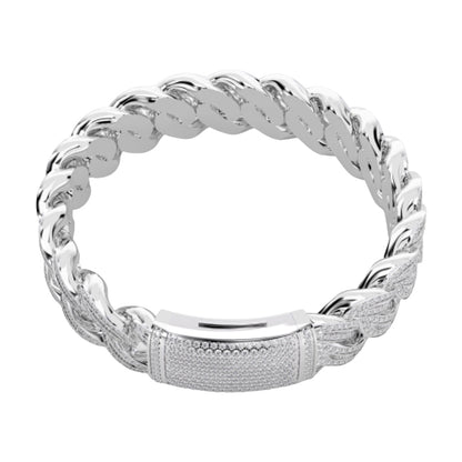 10K White Gold Tw Cuban Baguette Bracelet 8.5Inches  9-1/2 Ctw