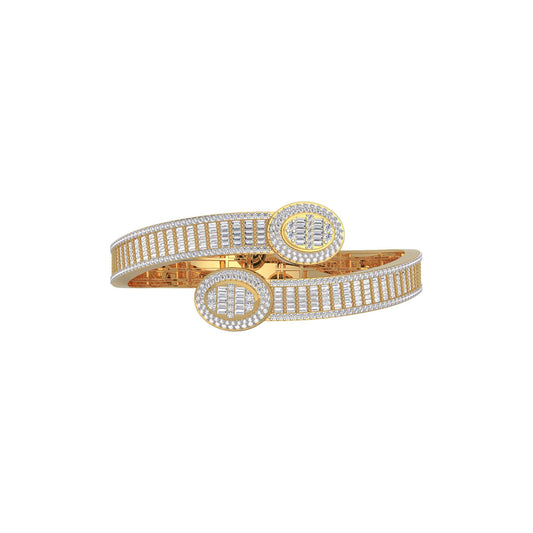 10K Yellow Gold Bangle Bracelet 5-3/4 Ctw