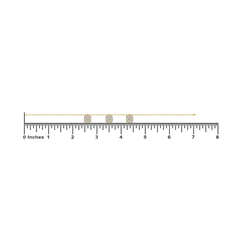 14K Yellow Gold Square Bracelet 3/4 Ctw