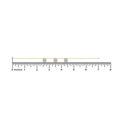 14K Yellow Gold Square Bracelet 3/4 Ctw