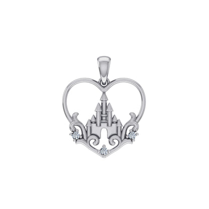 10K White Gold Round Diamond Womens Heart Designer Pendant 1/10 Ctw