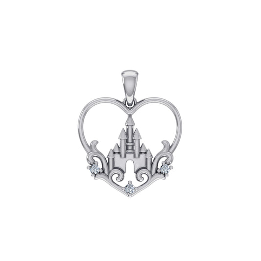 10K White Gold Round Diamond Womens Heart Designer Pendant 1/10 Ctw