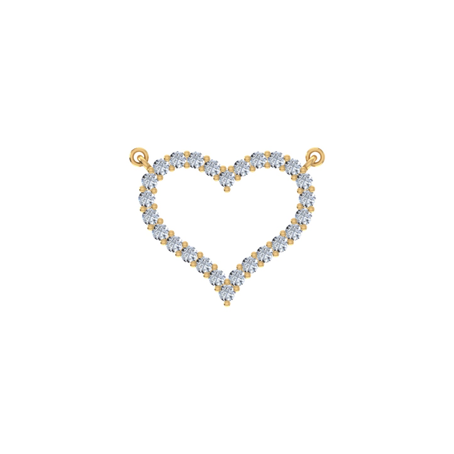 10K Yellow Gold Round Diamond Womens Heart Pendant 1/2 Ctw