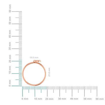 10K Rose Gold Womens Round Diamond C Initial Letter Ring 1/25 Ctw