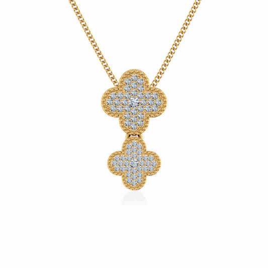 10K Yellow Gold Womens Round Diamond Cluster Top Open Pendant 1/6 Ctw