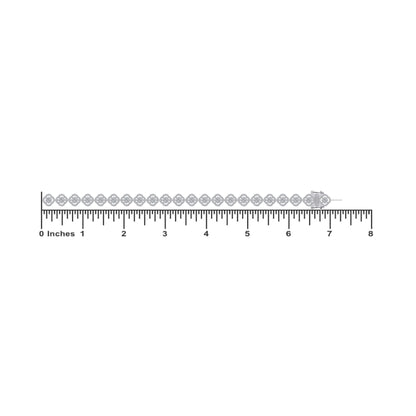 10K White Gold Round Diamond Womens Designer 7" Bracelet 3-3/8 Ctw