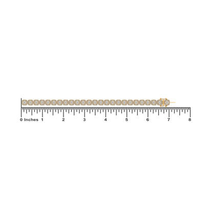 10K Yellow Gold Round Diamond Womens Designer 8" Bracelet 4-3/8 Ctw