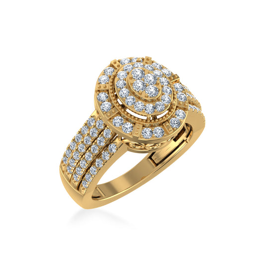 10K Yellow Gold Round Diamond Womens Size 7 Designer Bridal Ring 1 Ctw
