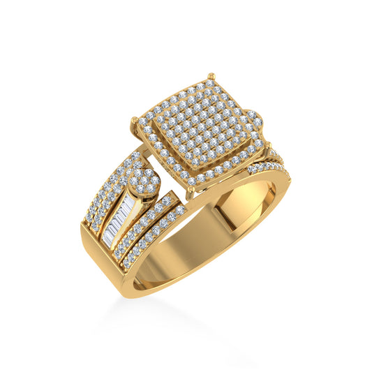 10K Yellow Gold Round Diamond Womens Size 7 Bridal Ring 3/4 Ctw
