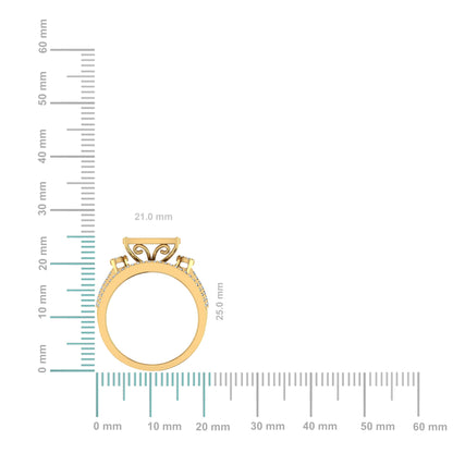 10K Yellow Gold Round Diamond Womens Bridal Ring 3/4 Ctw