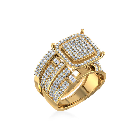 10K Yellow Gold Round Diamond Womens Bridal Ring 7/8 Ctw