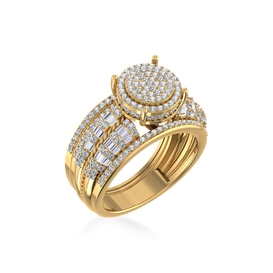 10K Yellow Gold Round Diamond Womens Bridal Ring 1 Ctw