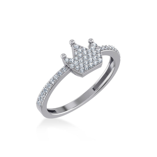 14K White Gold Round Diamond Womens Size 7 Designer Ring 1/4 Ctw