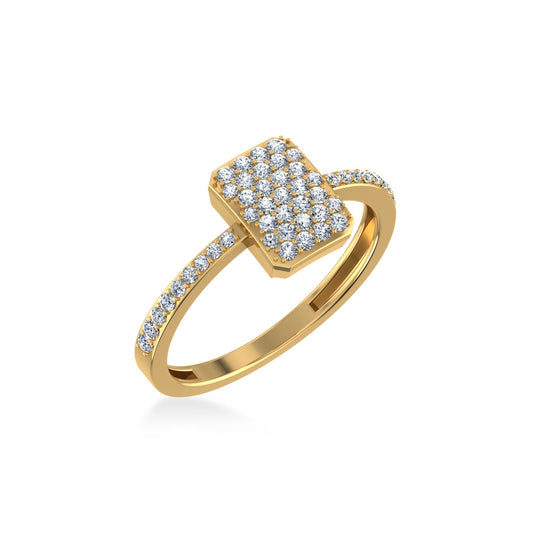 14K Yellow Gold Round Diamond Womens Cluster Designer Ring 1/3 Ctw