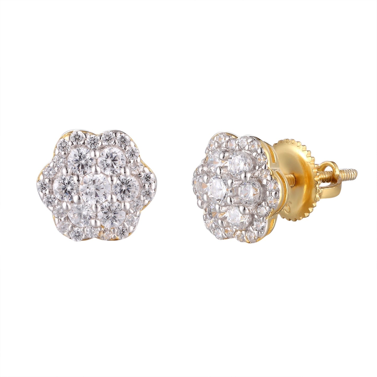 Sterling Silver Round Moissanite Earrings