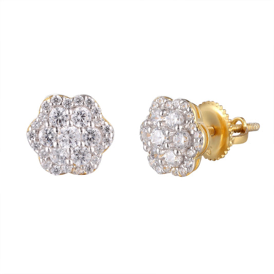Sterling Silver Round Moissanite Earrings