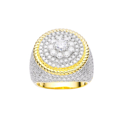 Sterling Silver Moissanite Men Ring Size 10 (RP) 4.1/2 Ctw