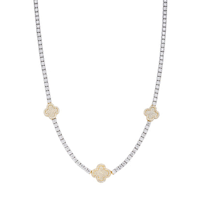 Sterling Silver Round Moissanite 15mm Designer With 3mm Tennis Chain 18 Inch Necklace 1 Ctw