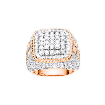 Sterling Silver Moissanite Carat Men Ring Size 10 (RP) 4-1/4 Ctw