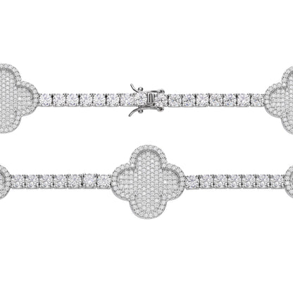 Sterling Silver Round Moissanite Designer Bracelet 8.5 Inch 16-5/8 Ctw