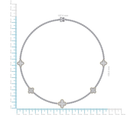 10K Yellow White Two Tone Round Baguette Diamond Designer 18 Inch Necklace 2-1/5 Ctw
