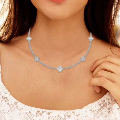10K Yellow White Two Tone Round Baguette Diamond Designer 18 Inch Necklace 2-1/5 Ctw