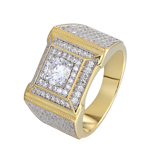 Sterling Silver Square Designer Size 7 Men Ring