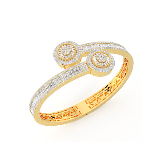 10K Yellow Gold Designer Baguette Bracelet 7 Ctw